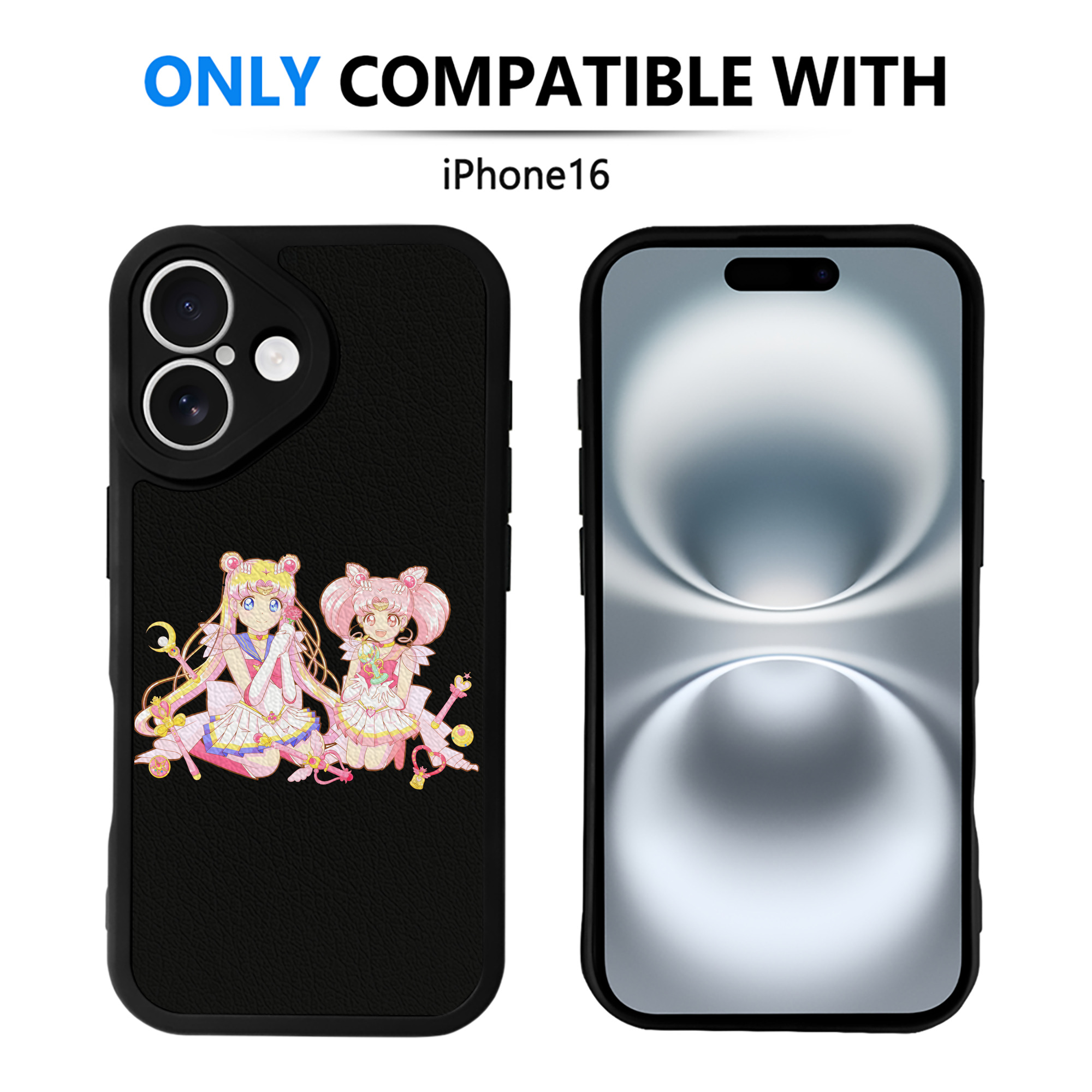 （画像用） 美少女戦士セーラームーン 月野 うさぎ つきの うさぎ Sailor Moon Tsukino Usagi 【iPhone 16シリーズ対応】シリコンスマホケース（レザー調） 材質：シリコン
